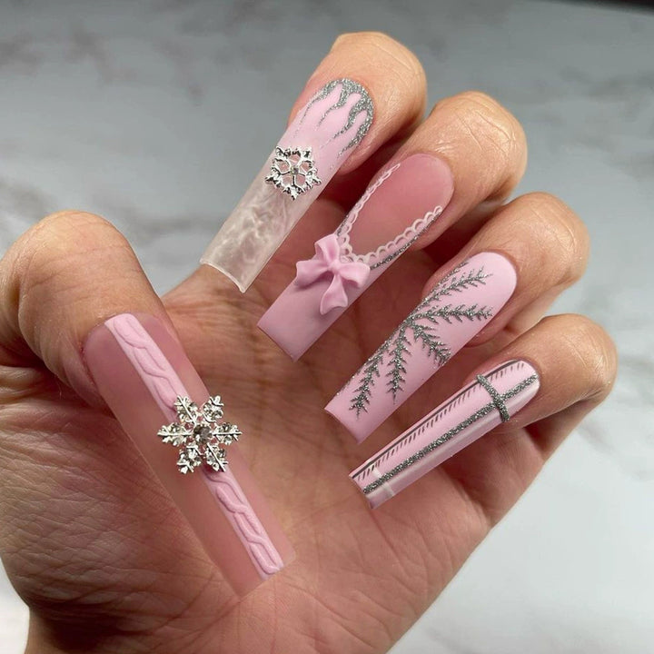 Decorative Long Press-On Nail Extensions Stornfield