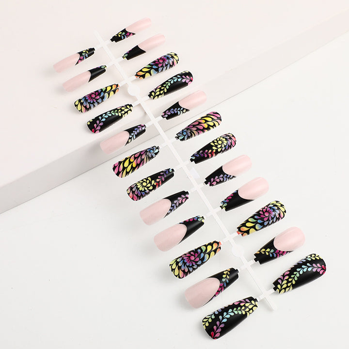 Art nails with colorful floral patterns Stornfield