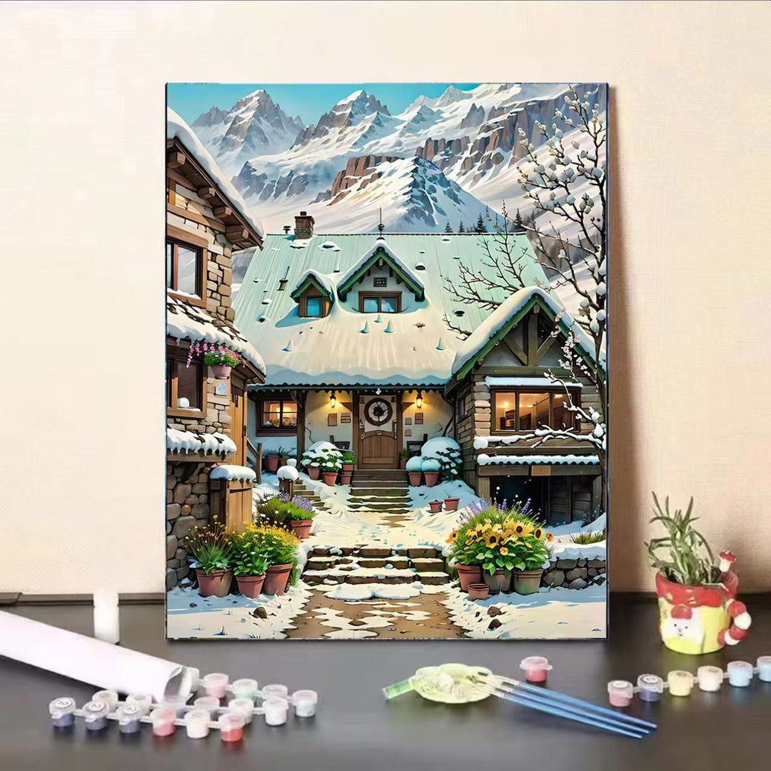 Scenic Village Landscape Paint by Numbers Kit Stornfield
