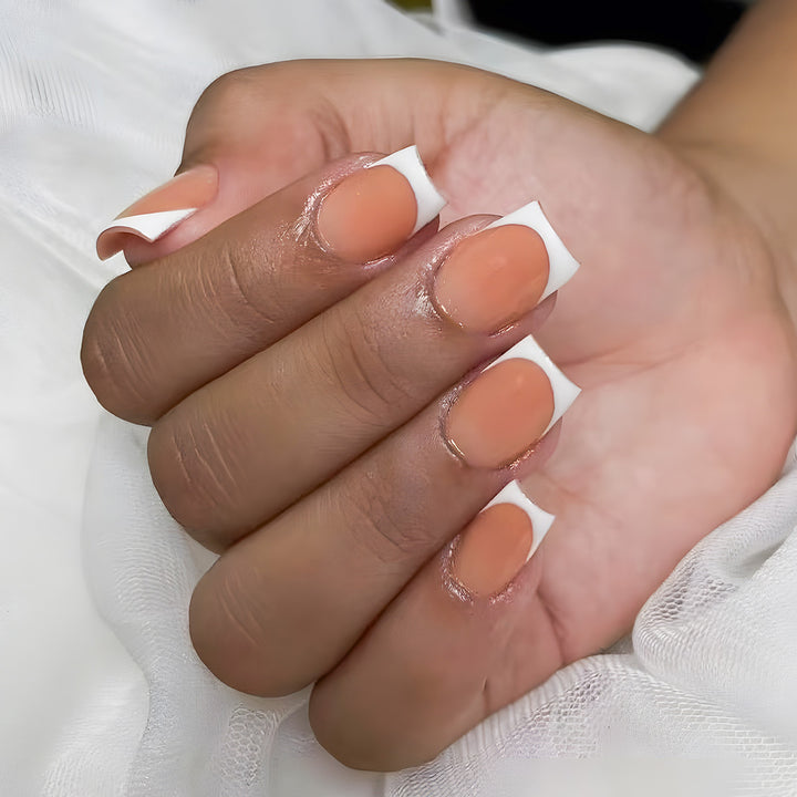 Glossy French Tip Press-On Nail Set Stornfield