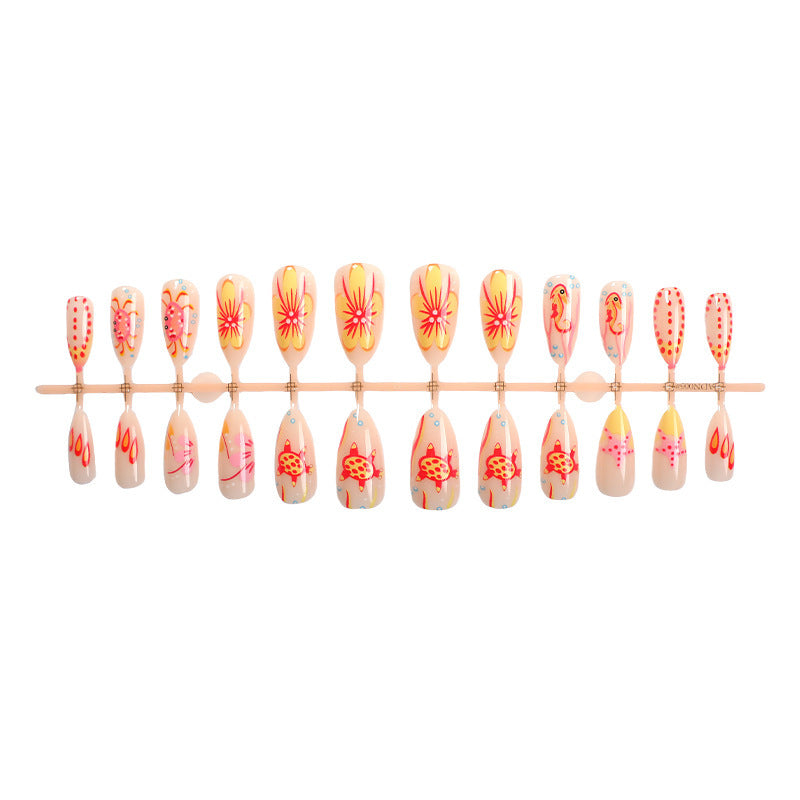 Creative nail art set with colorful flower design Stornfield