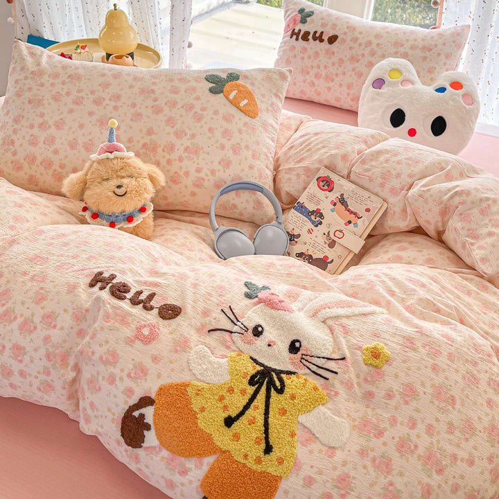 Children's Cartoon Bear-Themed Quilt Set