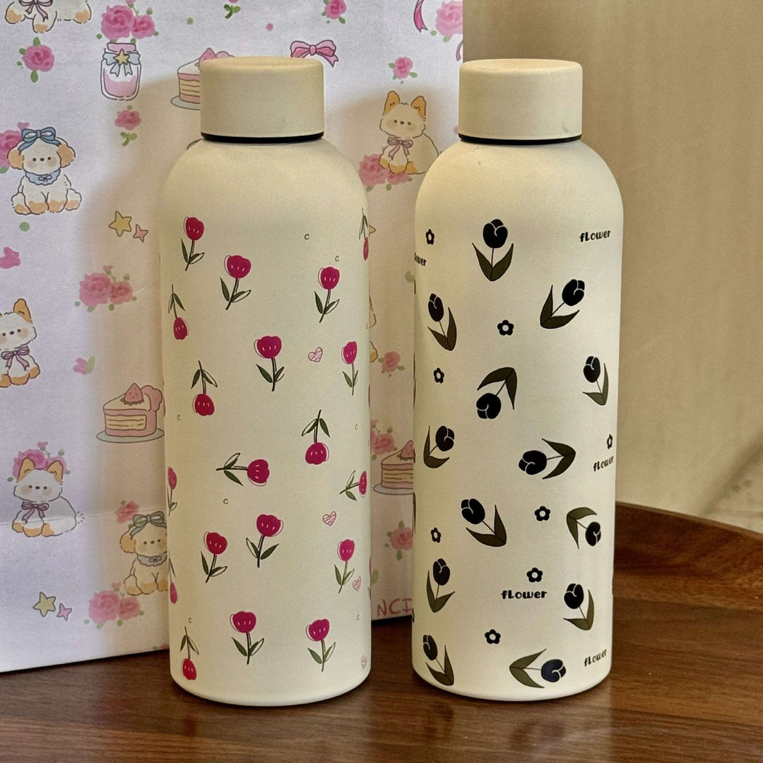Ladies insulated drinking bottle with elegant floral design Stornfield