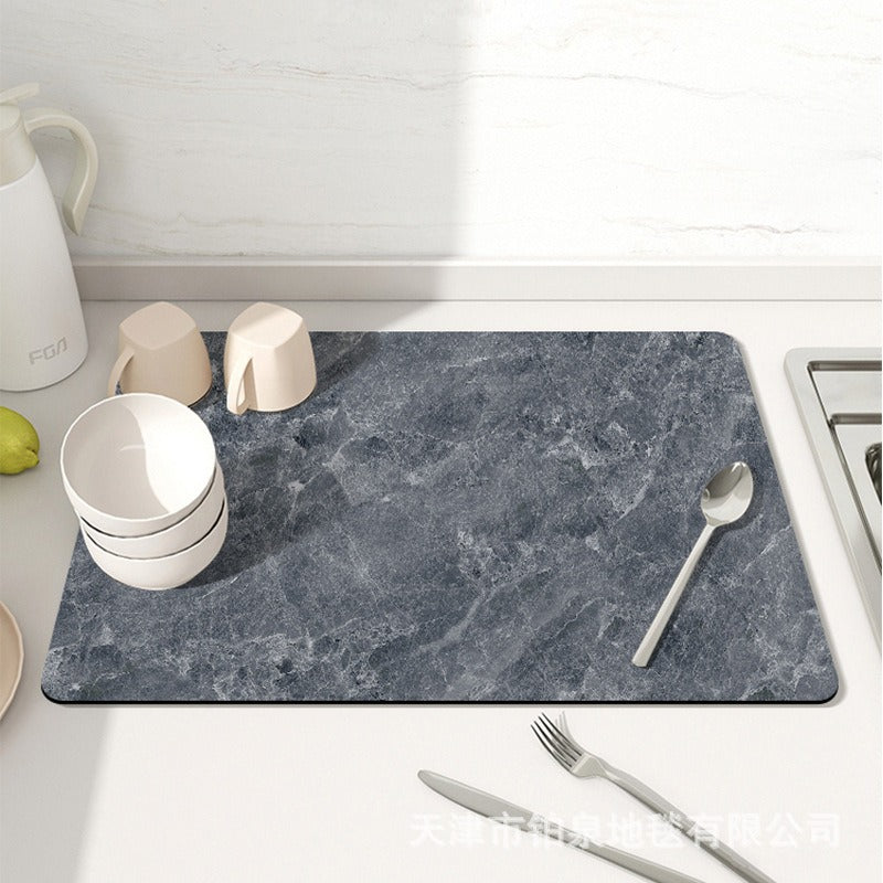 Stylish Marble-Effect Kitchen Mat Stornfield
