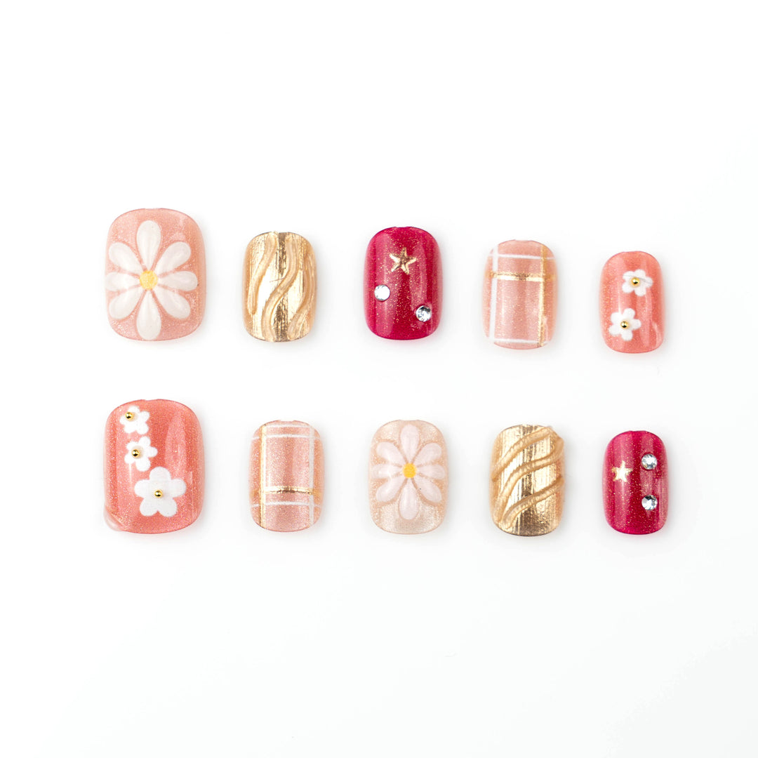 Floral Decorative Press-On Nail Art Stornfield