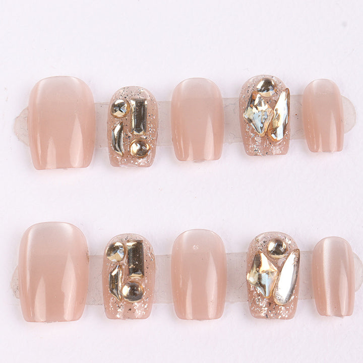 Premium Crystal-Embellished Press-On Nail Set Stornfield