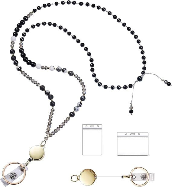 Beaded Eyewear Lanyard with Retractable Clip Stornfield