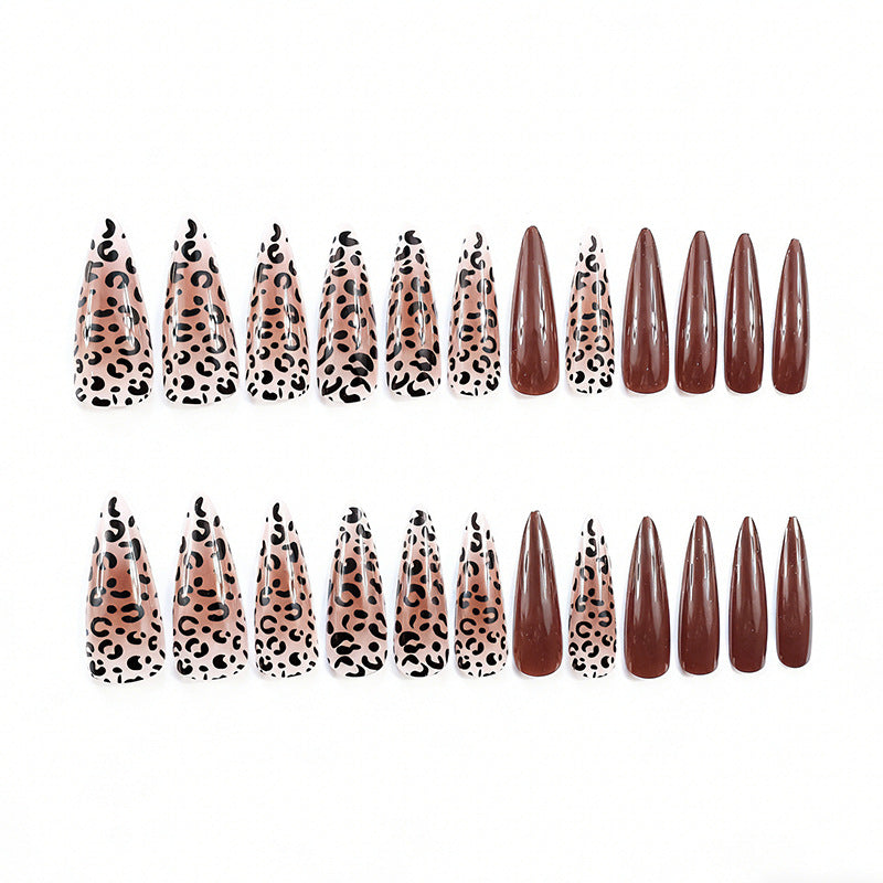 Artistic Stiletto Nail Extensions with Leopard Design Stornfield