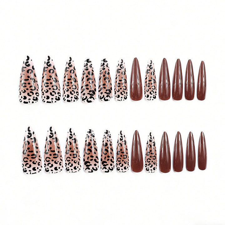 Artistic Stiletto Nail Extensions with Leopard Design Stornfield