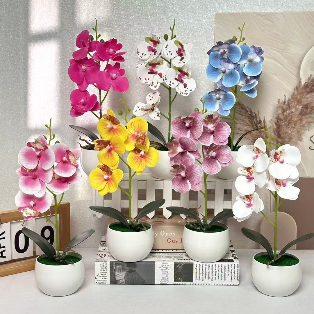 Realistic Artificial Orchid Plant Arrangement for Indoor Decor