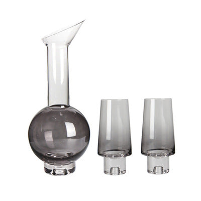 Modern Glass Carafe and Tumbler Set