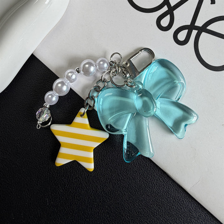 Decorative Bow and Star Charm Keychain Stornfield