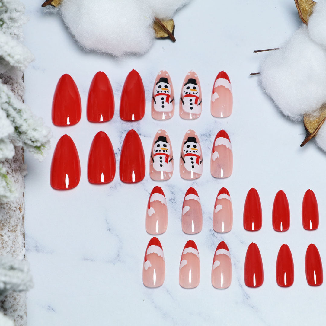 Festive Winter-Themed Press-On Nail Set Stornfield