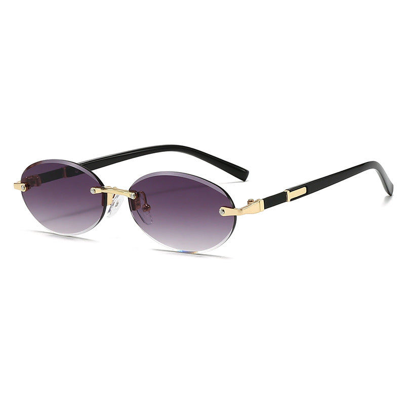 Women’s fashionable oval sunglasses with trendy metal frame Stornfield