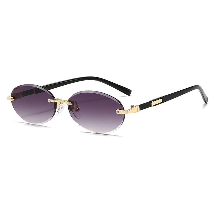 Women’s fashionable oval sunglasses with trendy metal frame Stornfield