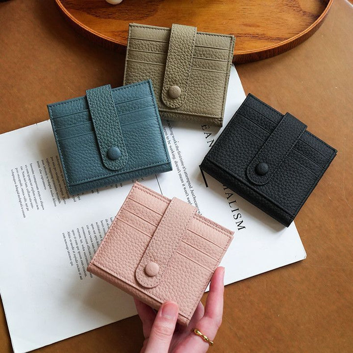 Textured Leather Compact Card Wallet