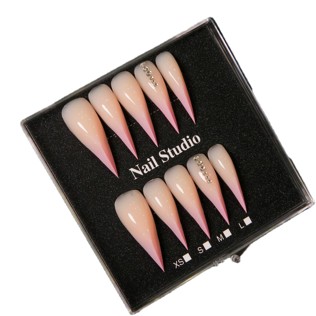 Stiletto Press-On Nail Enhancements with Rhinestone Accents