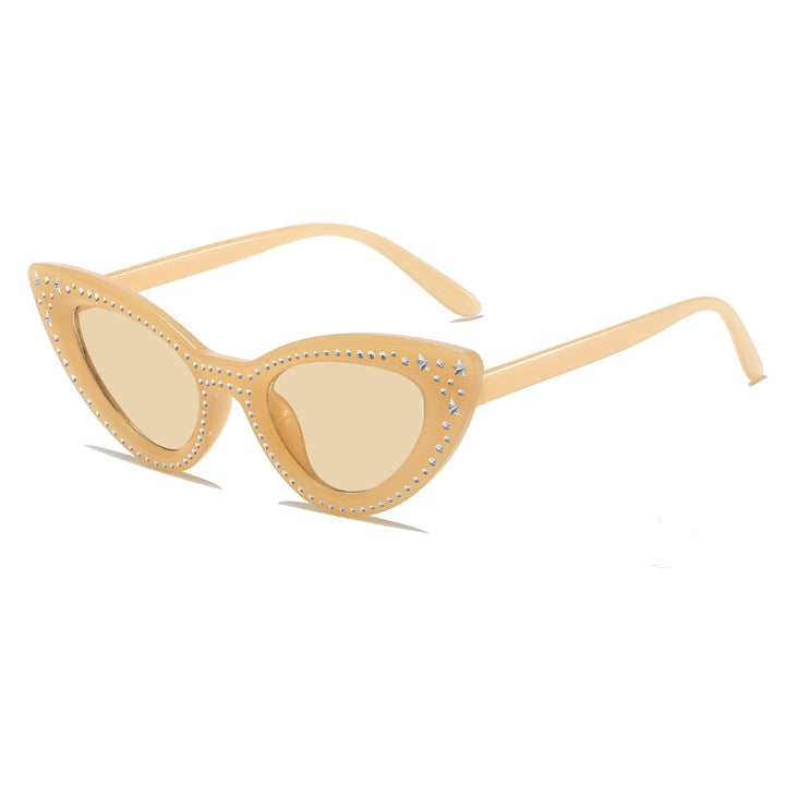 Glamorous Rhinestone-Embellished Cat Eye Sunglasses Stornfield