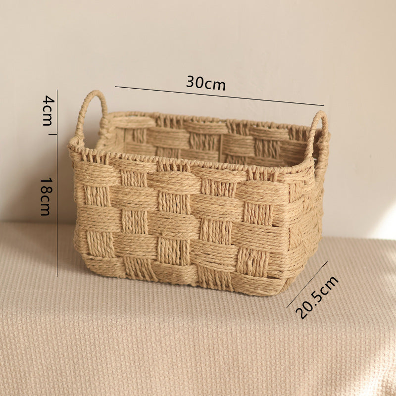 Handmade storage basket with practical handle Stornfield