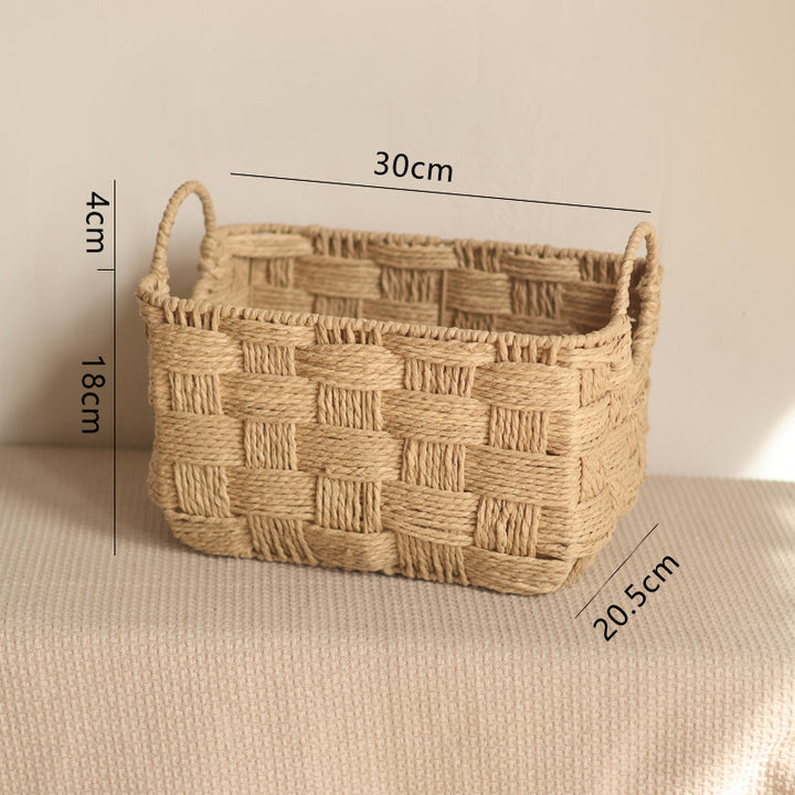 Handmade storage basket with practical handle Stornfield