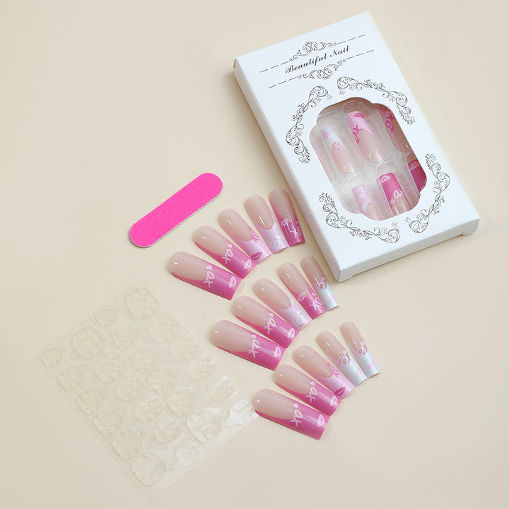 Artistic Press-On Nails Set with Elegant Gradient Design Stornfield