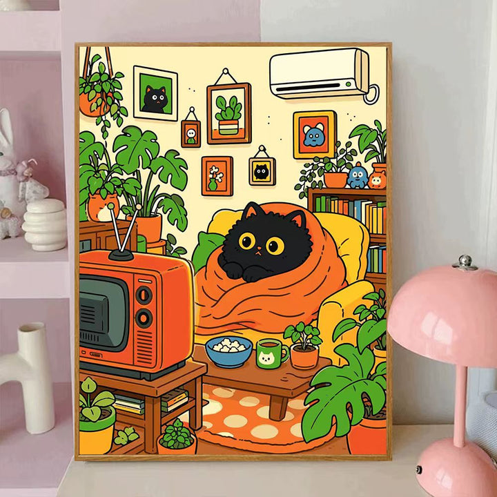 Playful Cat-Themed Decorative Wall Canvas Art Stornfield