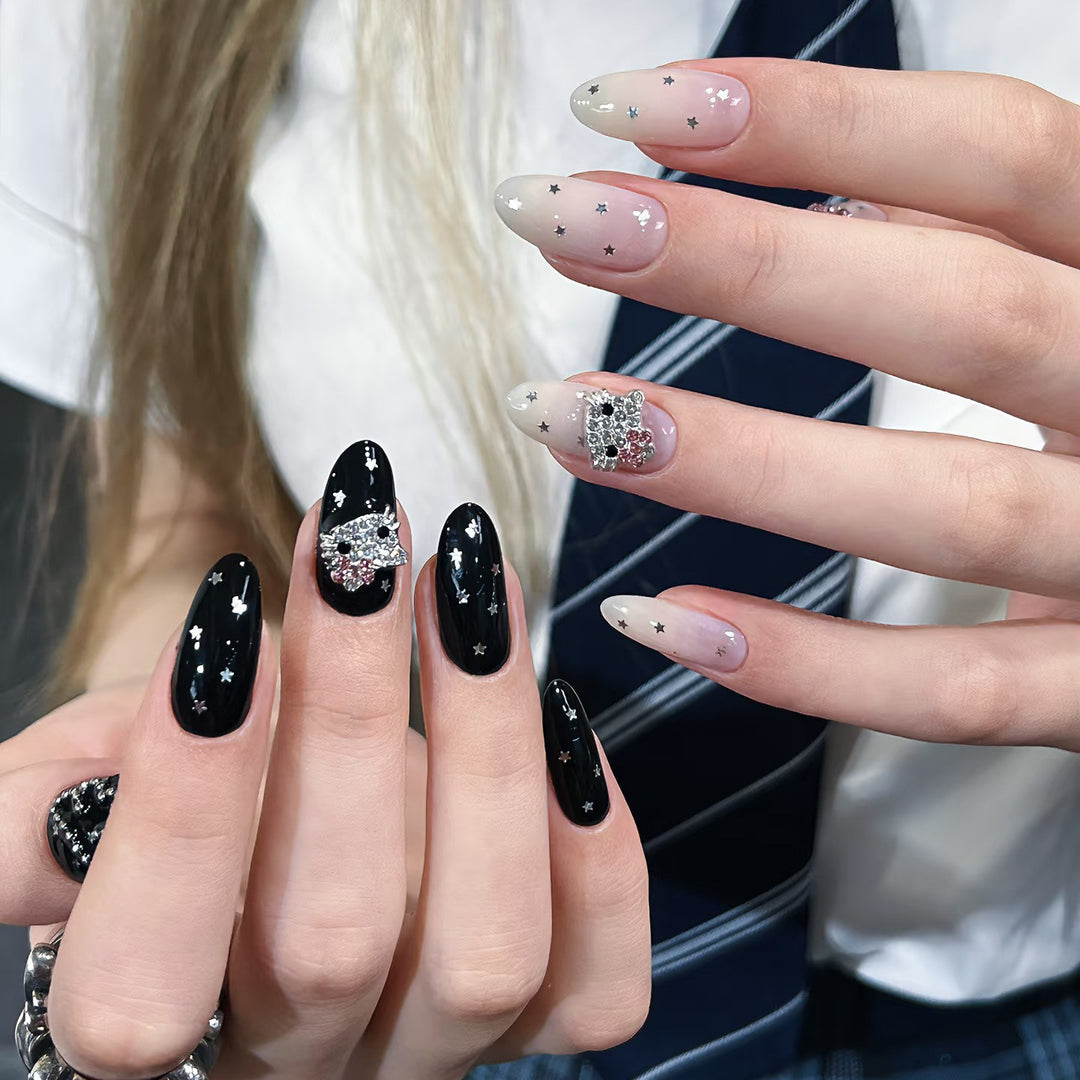 Elegant Starry Night Art Press-On Nail Set Stornfield