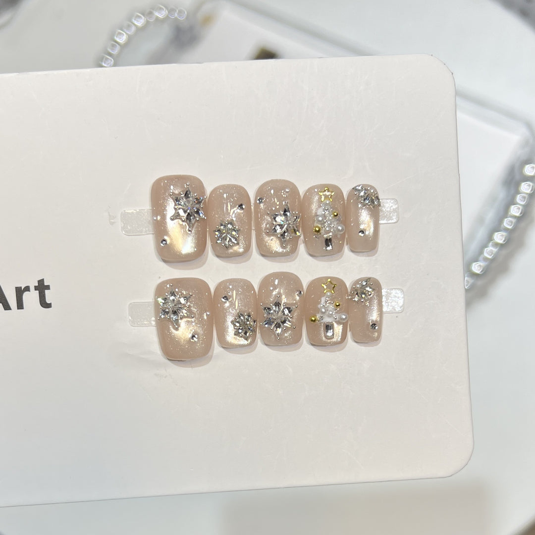 Decorative Gemstone Press-On Nail Art Set