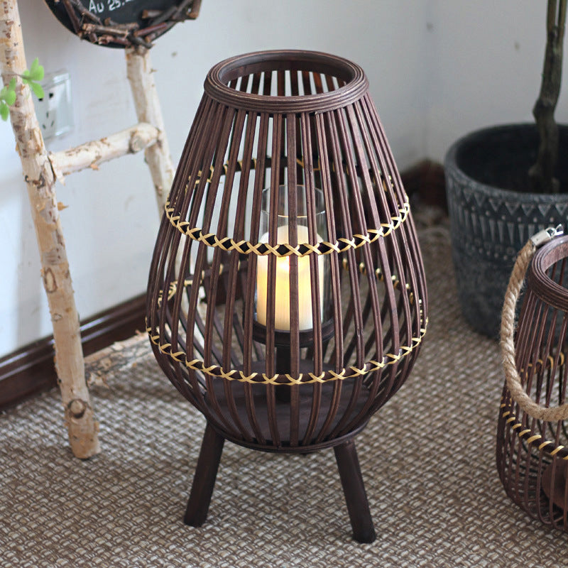 Rustic Rattan Lantern Stornfield