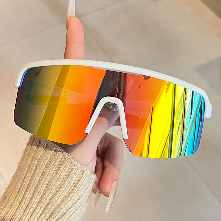 Unisex nan sporty shield sunglasses with continuous visor glass and non-slip nose pads Stornfield