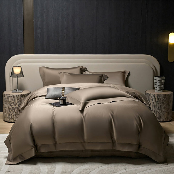Luxury Sateen Duvet Cover Bedding Set with Hidden Zipper and Pillow Shams