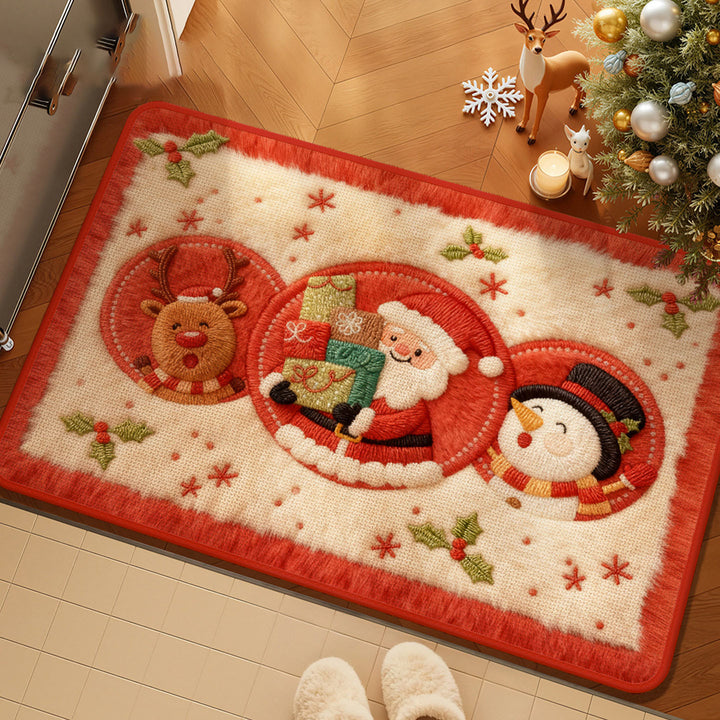 Christmas-Themed Plush Doormat