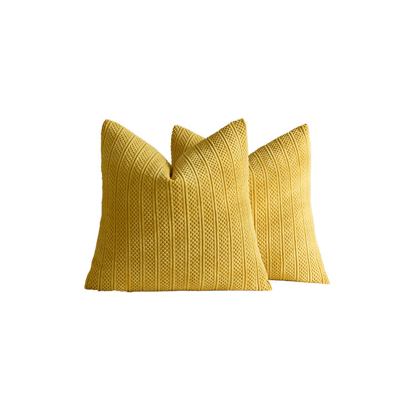 Chunky Ribbed Knit Square Throw Pillow Covers Set