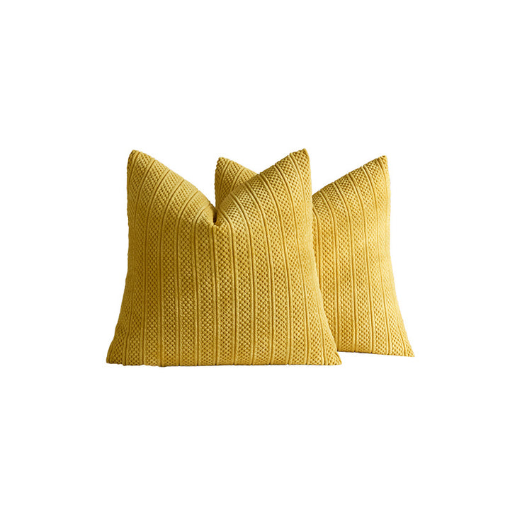 Chunky Ribbed Knit Square Throw Pillow Covers Set