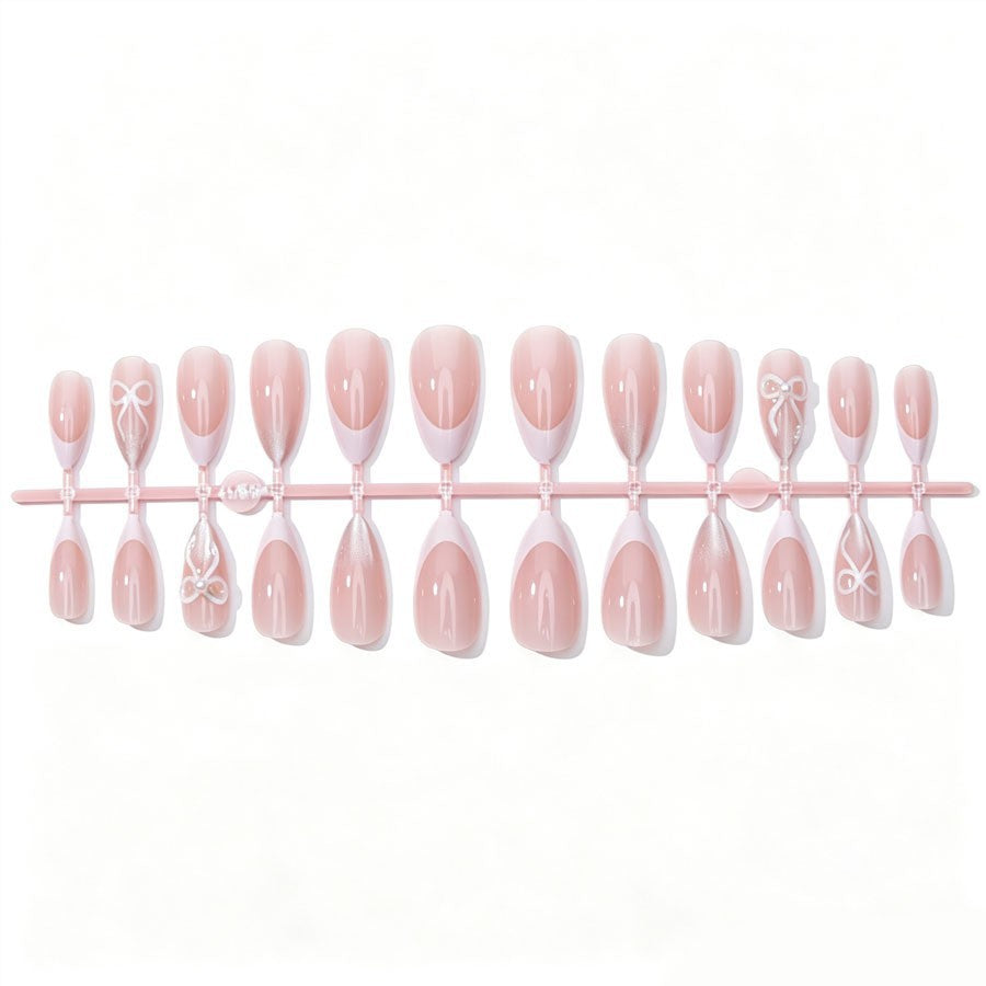 Artificial nail set with elegant tips and glitter accents Stornfield