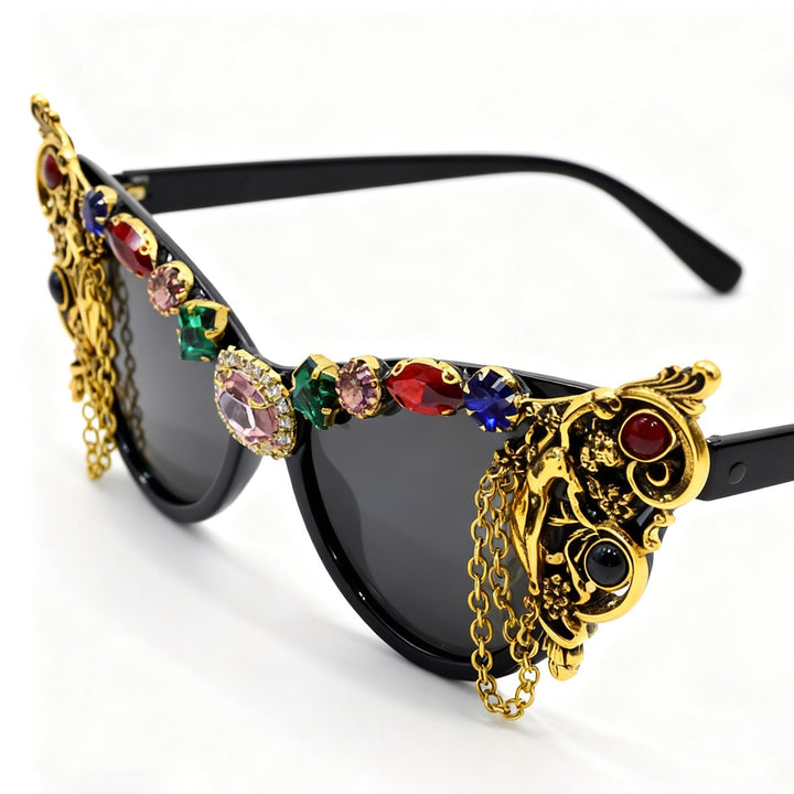 Ladies extravagant glamour sunglasses with intricate embellishments Stornfield