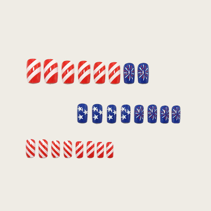 Artificial Nails in the Patriotic Design Stornfield