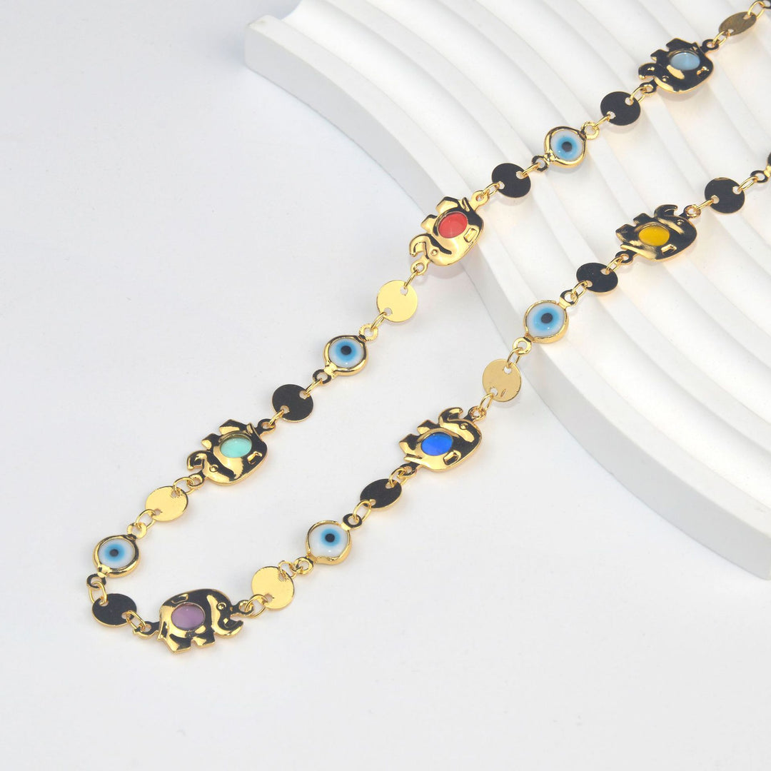 Colorful Eye Charm Statement Necklace Stornfield