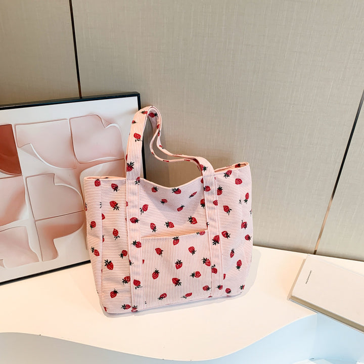 WoStylish Corduroy Shopping Tote Stornfield