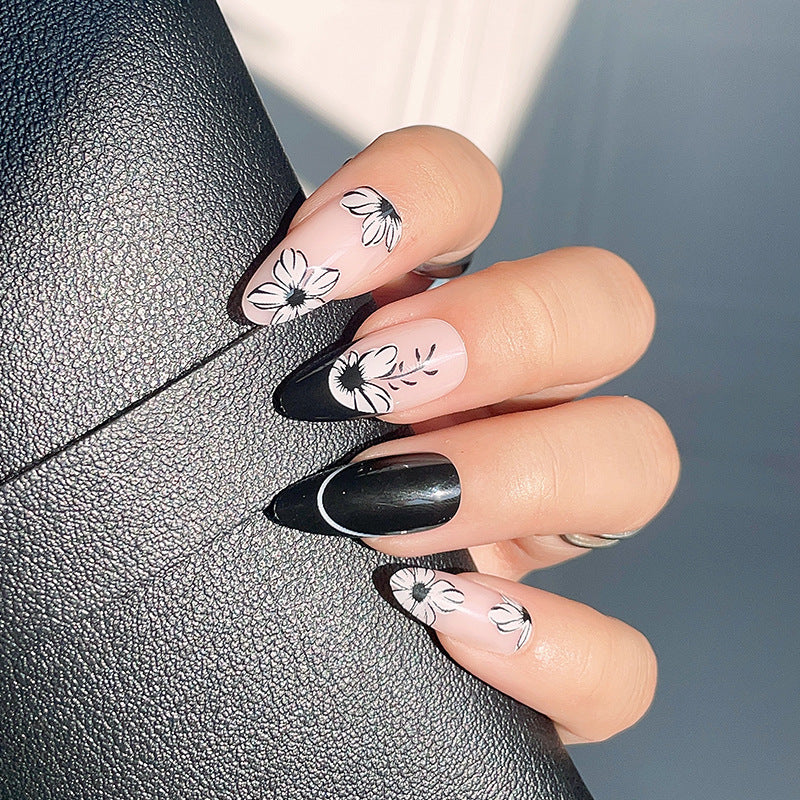 Floral-Design Stiletto Press-On Nails Stornfield