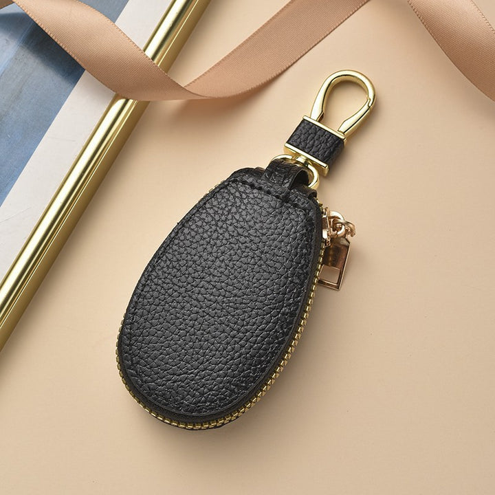 Compact Textured Leather Keychain Pouch Stornfield