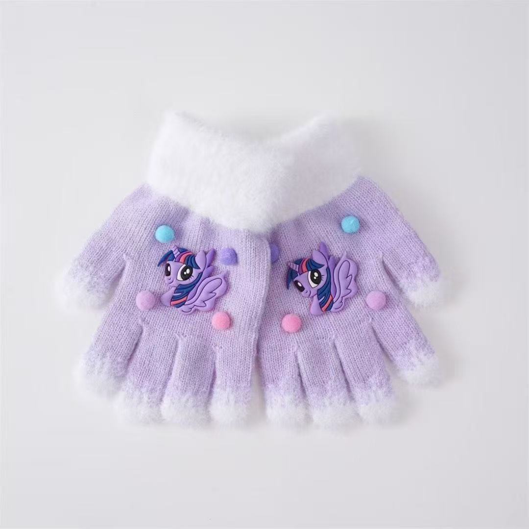 Children's Playful Cartoon-Themed Fingerless Gloves Stornfield