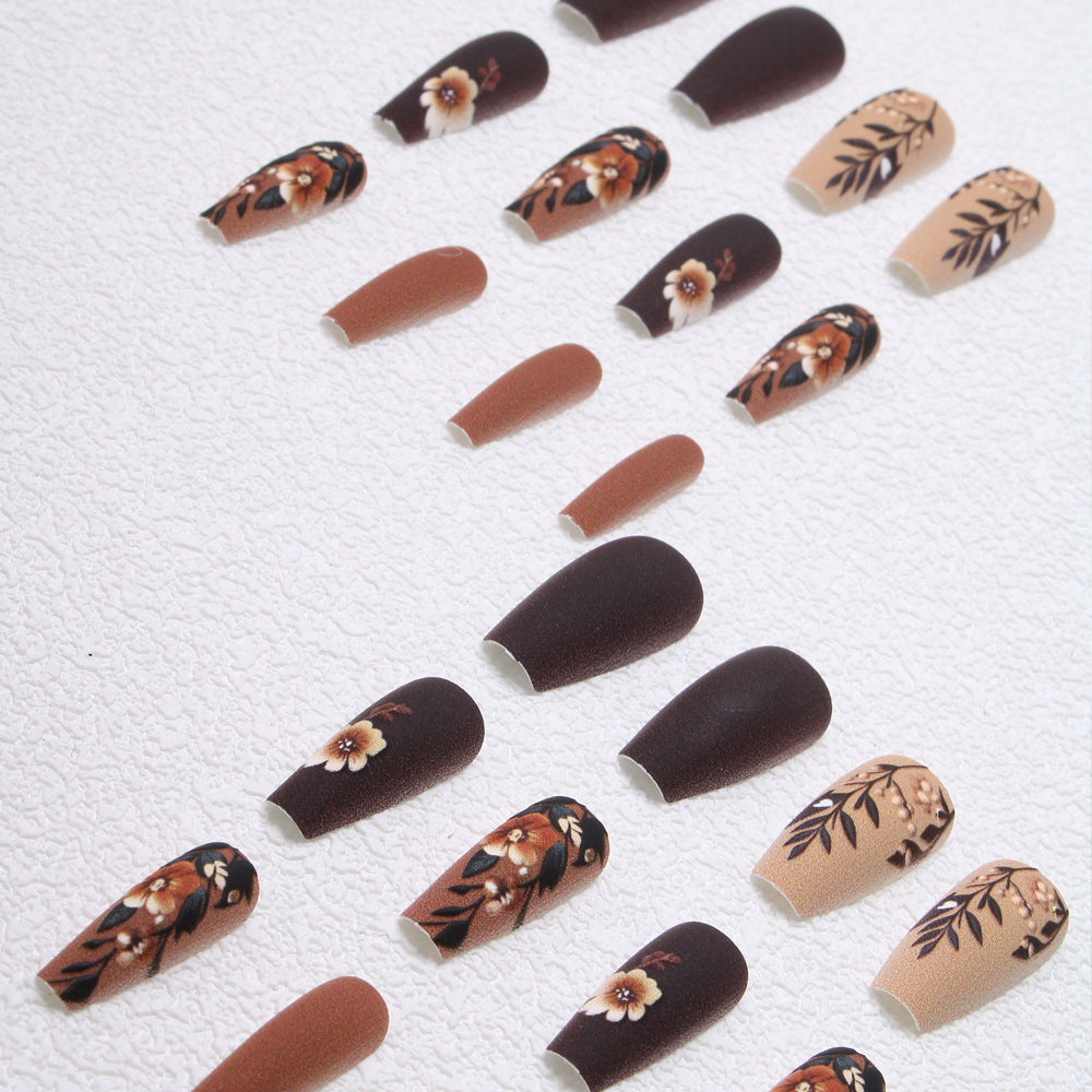 Elegant Floral Matte Press-On Nails Stornfield
