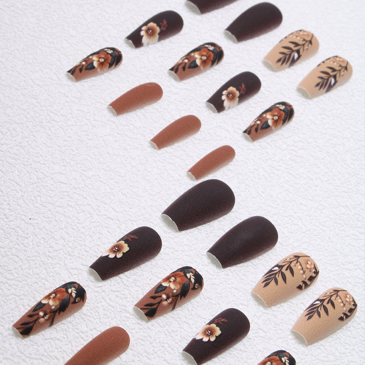 Elegant Floral Matte Press-On Nails Stornfield