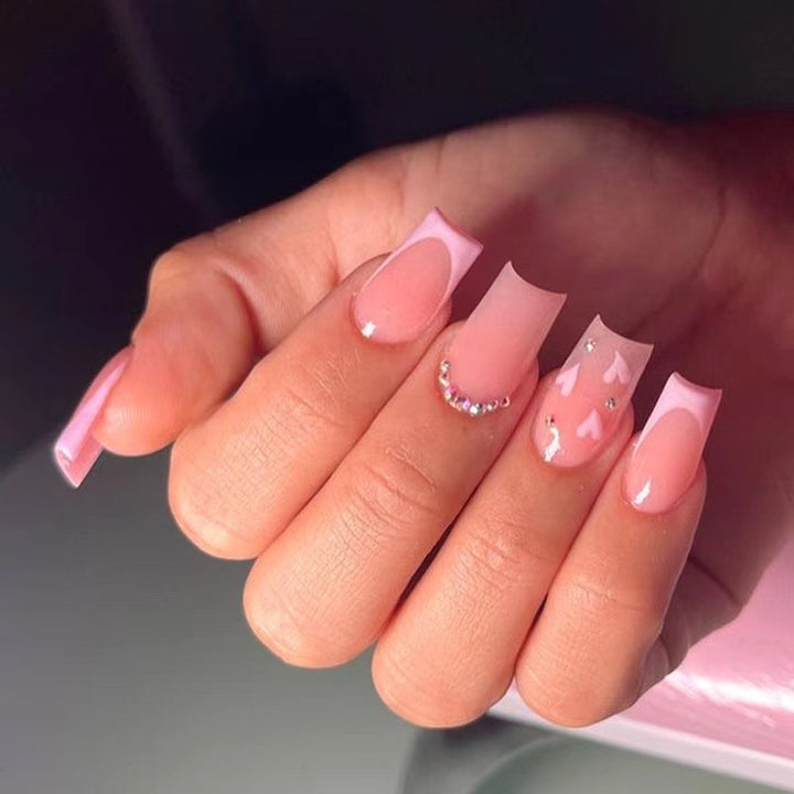 Decorative Faux Nail Extensions with Rhinestone Accents Stornfield