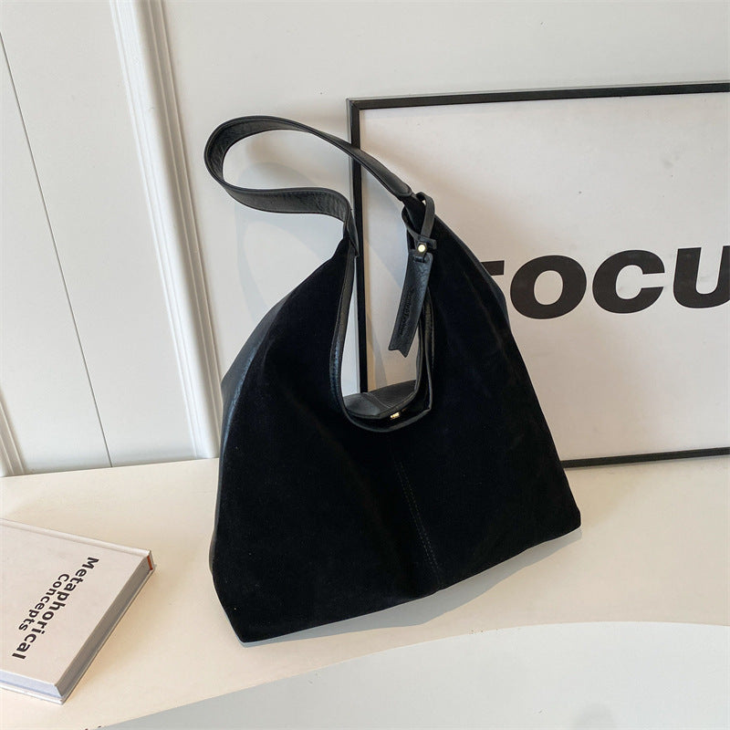 Suede Slouchy Shoulder Bag