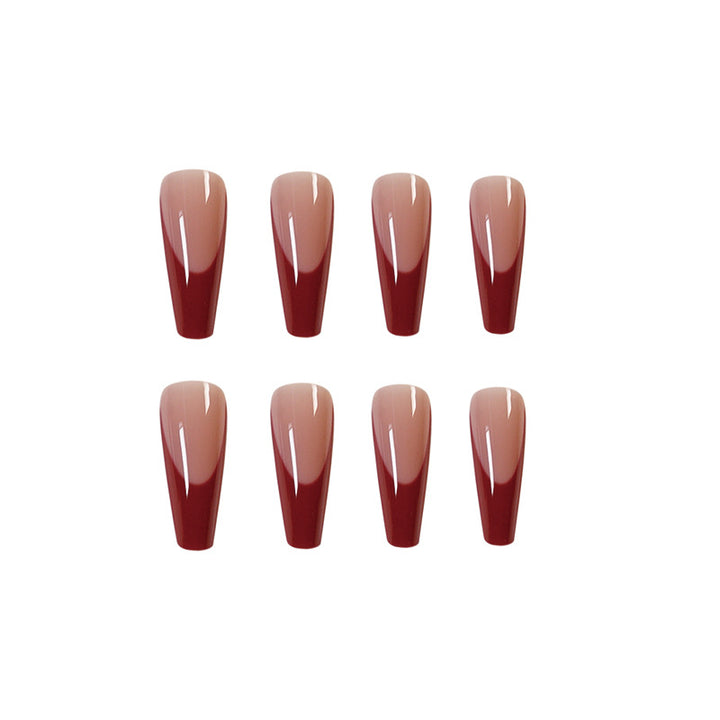 Elegant artificial nails with high-gloss finish and prominent French tip Stornfield