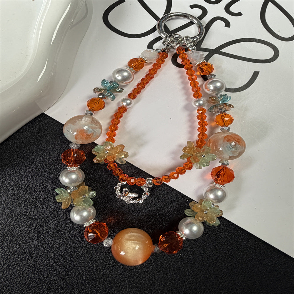 Floral Beaded Charm Necklace Stornfield