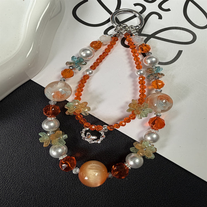 Floral Beaded Charm Necklace Stornfield