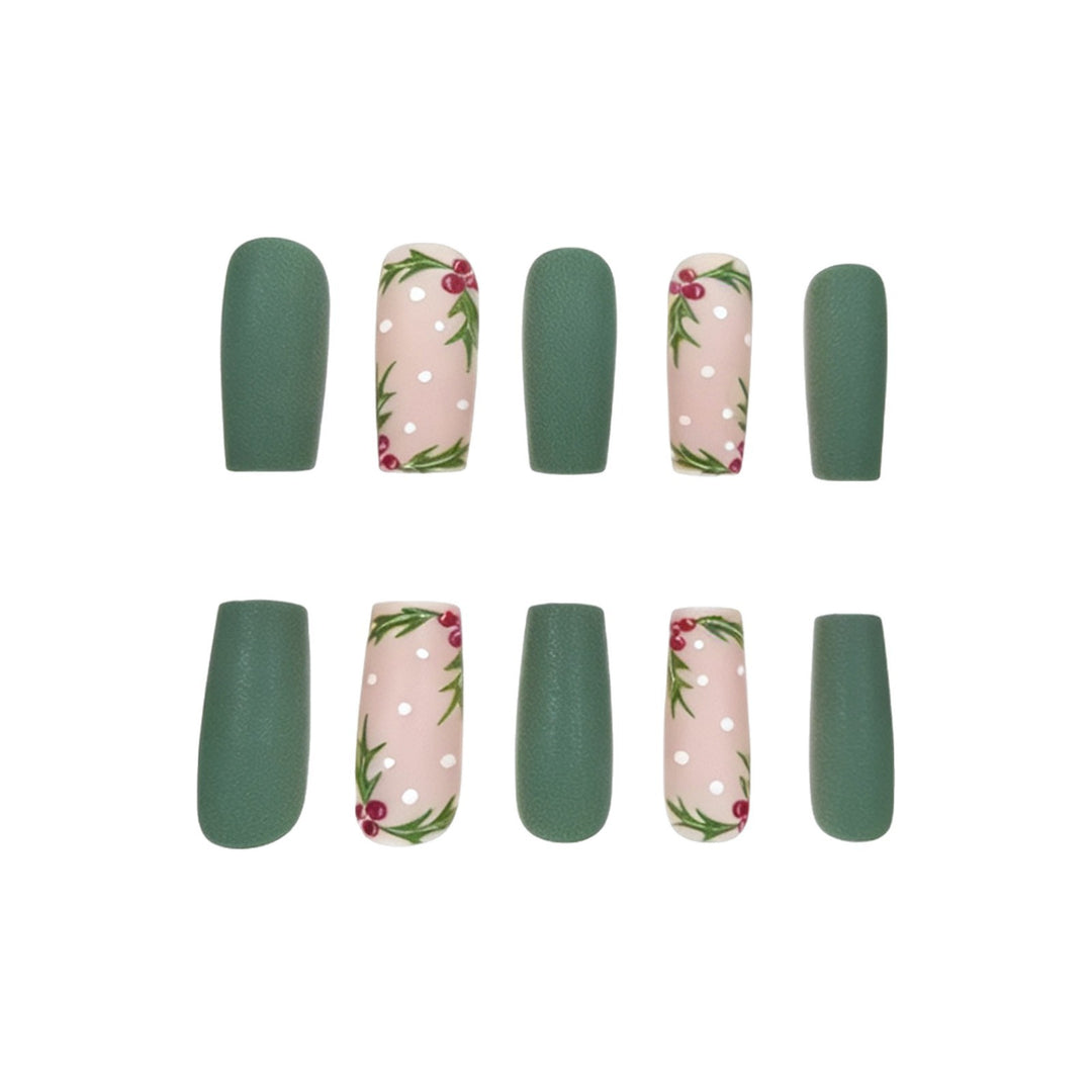Festive Holly Nail Art Enhancements Stornfield